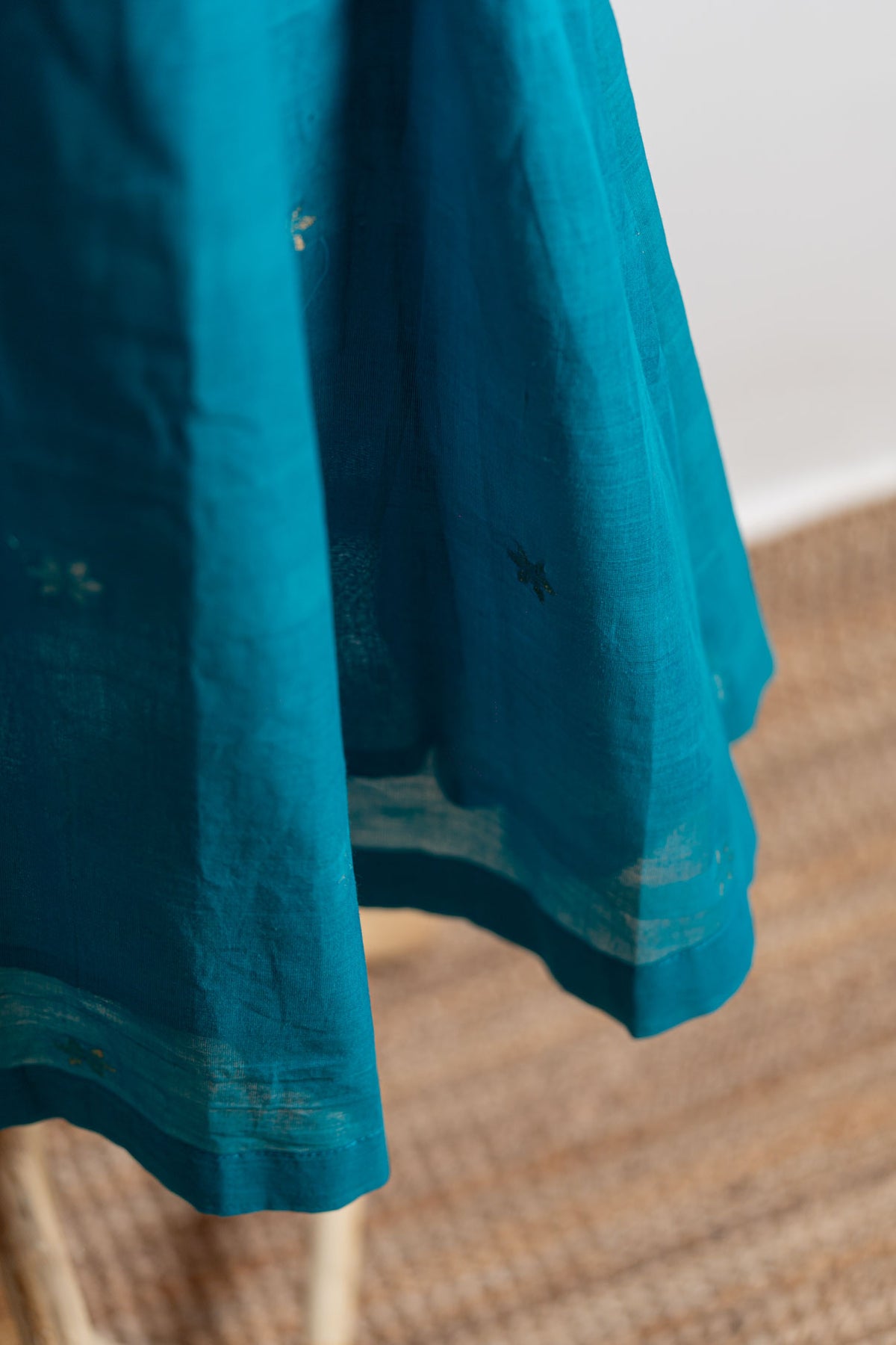 A line Godavari cotton zari jamdani dress