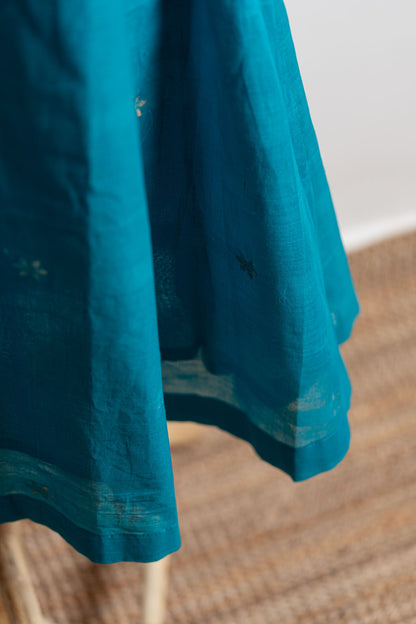 A line Godavari cotton zari jamdani dress