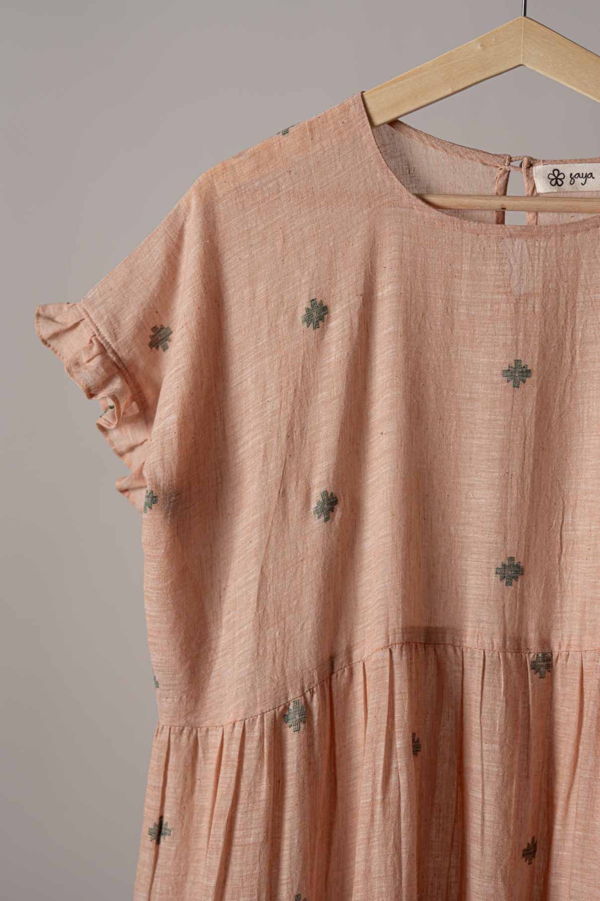Tan brown Layered jamdani dress