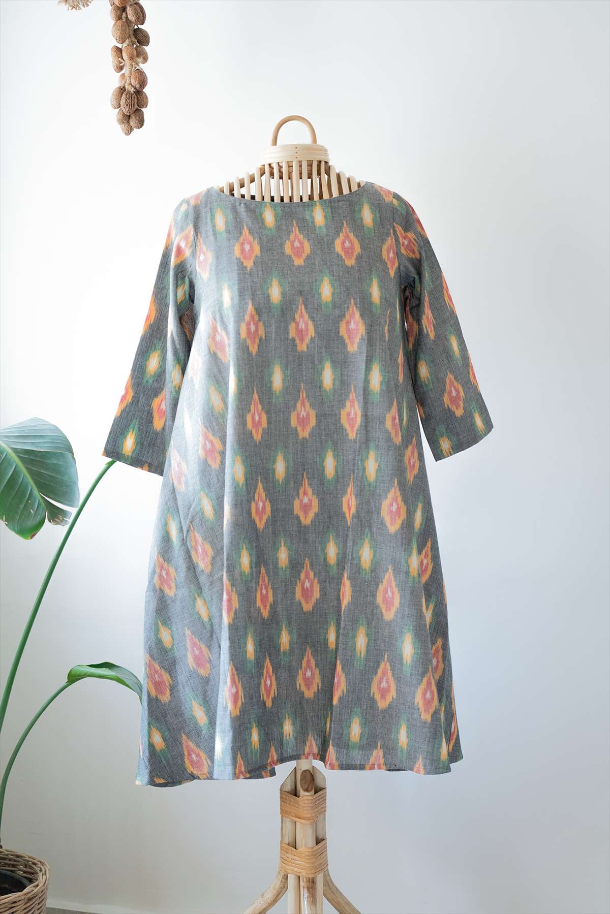 Handwoven Ikat A-Line Dress