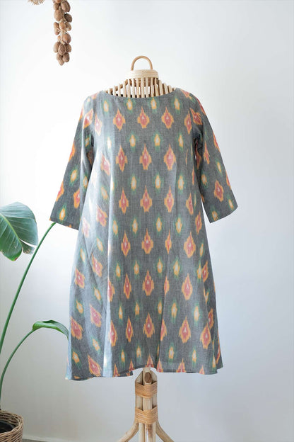 Handwoven Ikat A-Line Dress