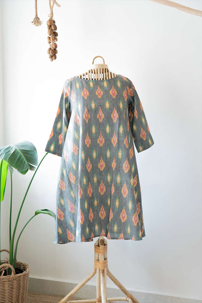 Handwoven Ikat A-Line Dress