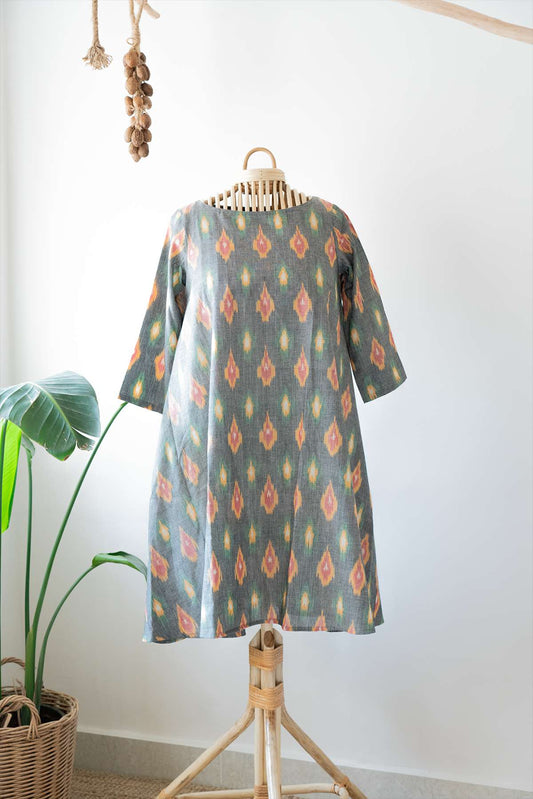Handwoven Ikat A-Line Dress