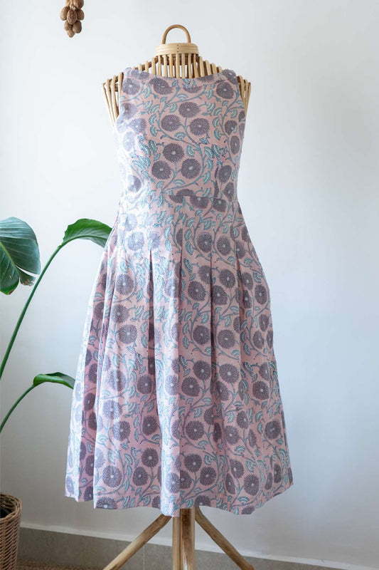 Blush Bloom Sleeveless Midi Dress