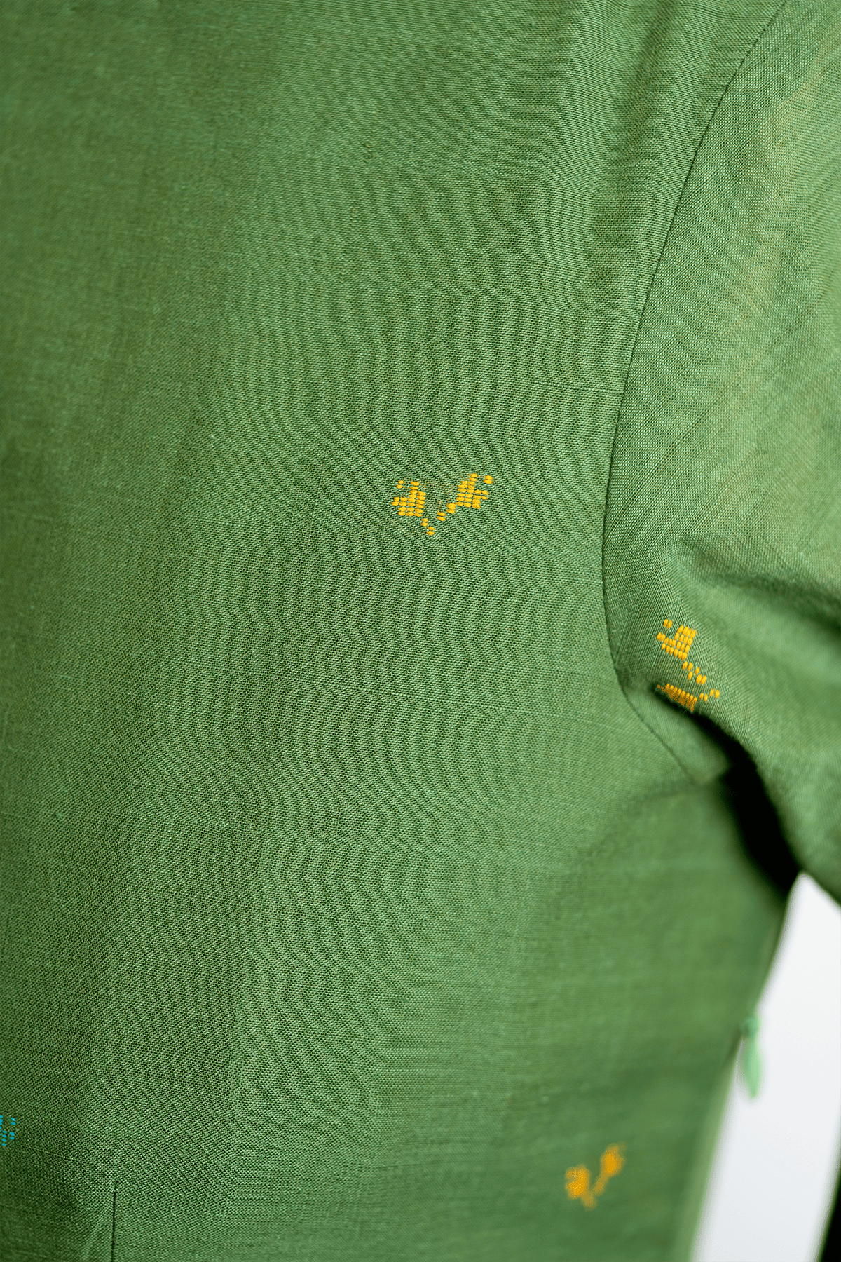 Forest Green Handwoven Jamdani Dress